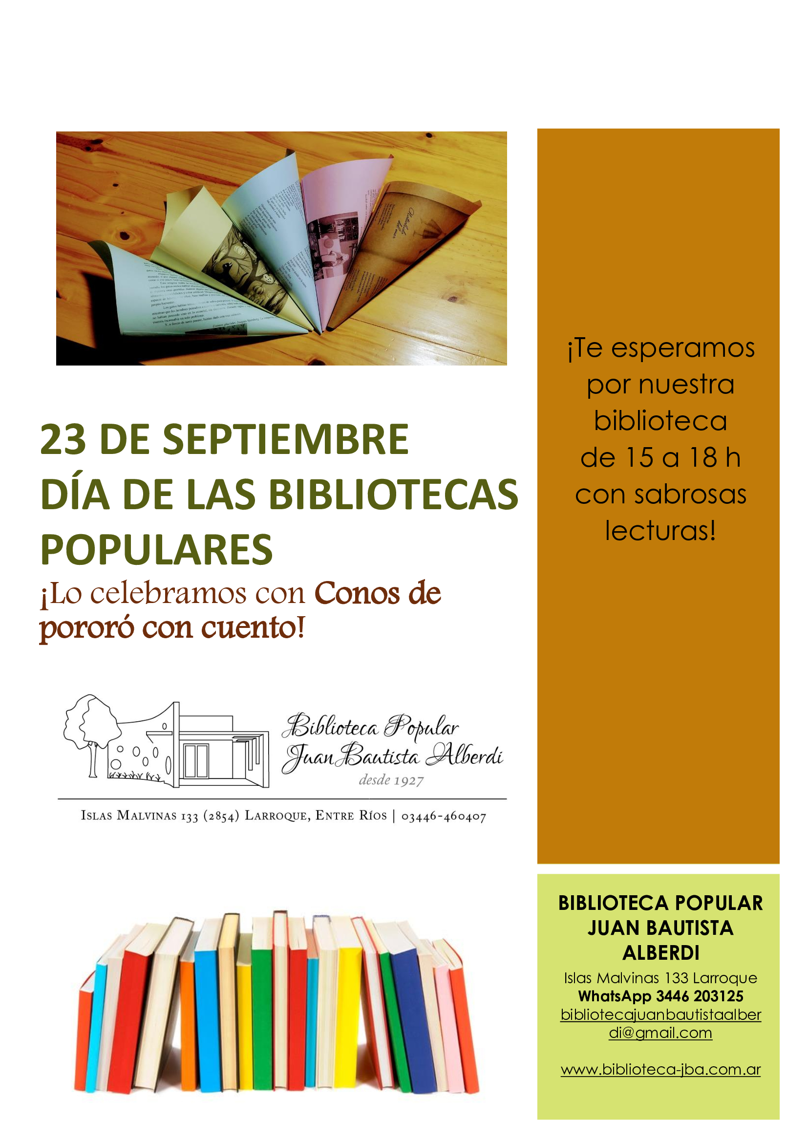 23 de septiembre Día de las Bibliotecas Populares