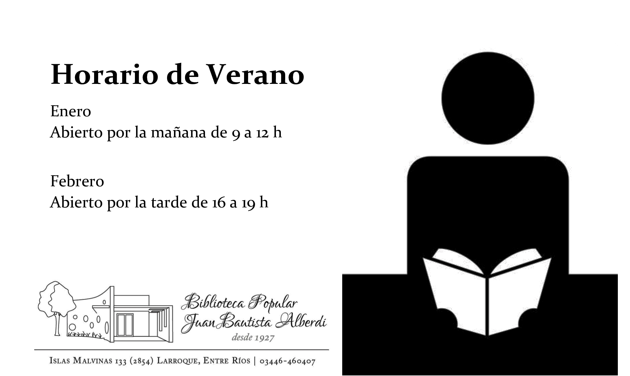 Horario de Verano de Biblioteca Popular Juan Bautista Alberdi